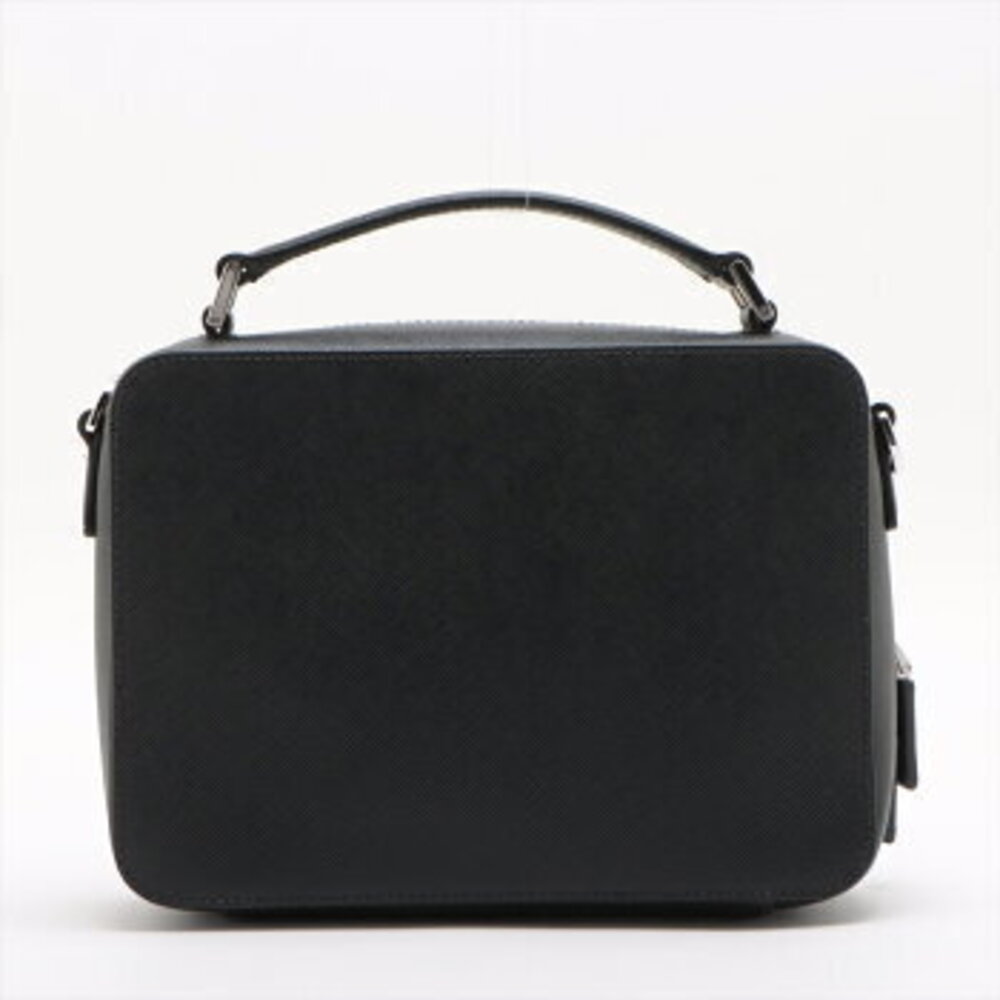 Prada Saffiano leather handbag tote top handles black M - Picture 2 of 12